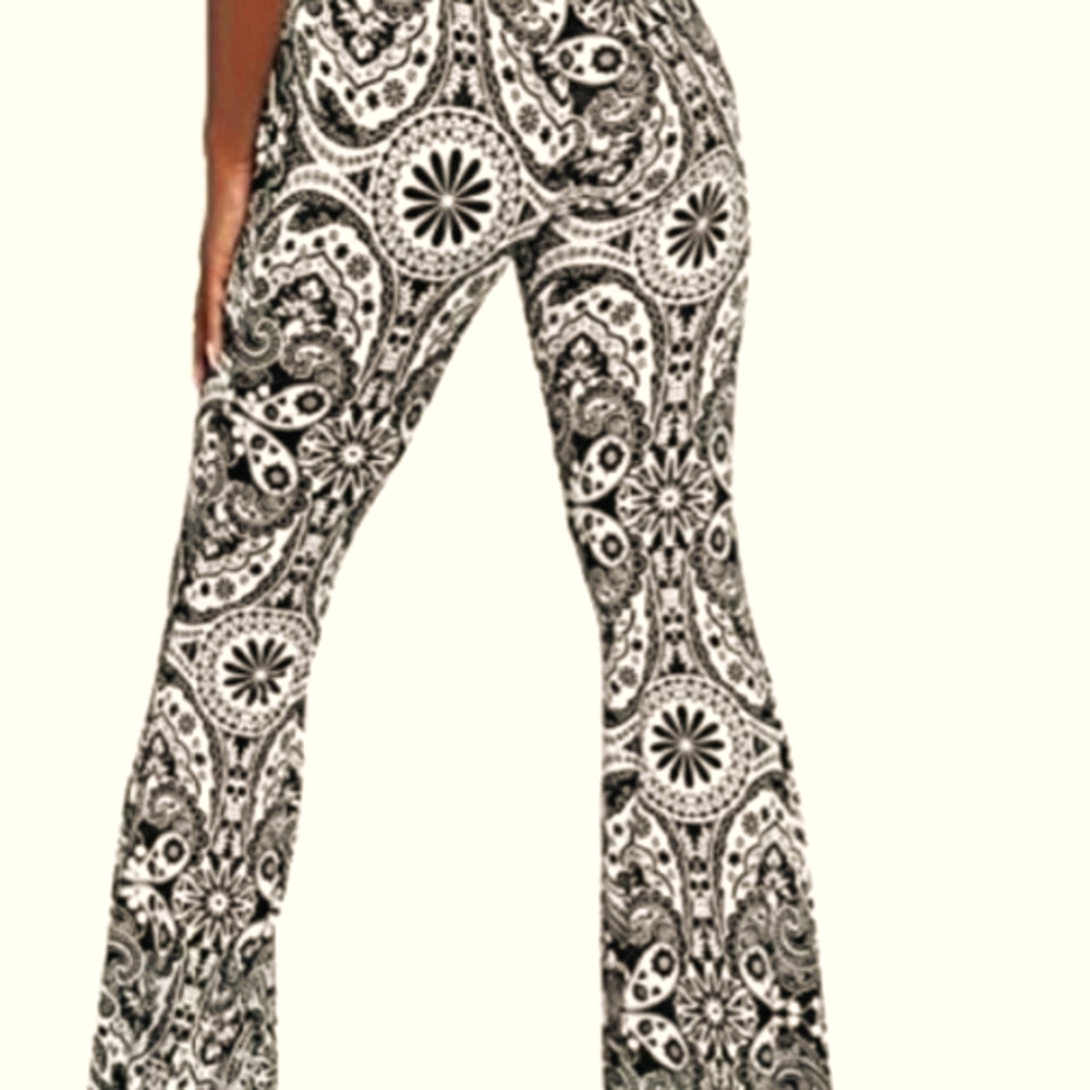 Boho pattern flare pants